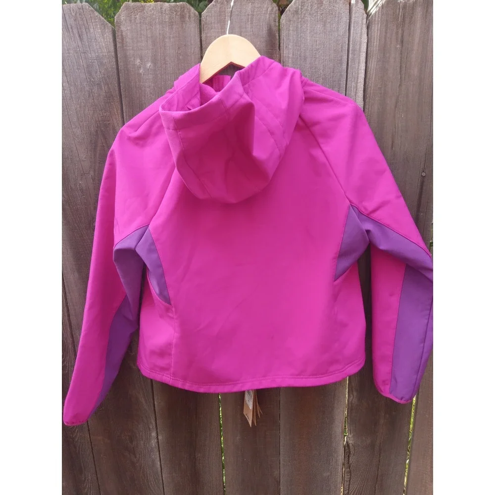 New Asics Woven Hooded Softshell Jacket Regular Fit Pink Womens Size M‎